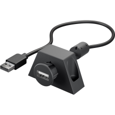 Goobay 93351 USB-A apa - USB-A anya 2.0 Hosszabbító kábel tartókonzollal - Fekete (2m) (93351)