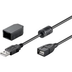 Goobay 93284 USB-A apa - USB-A anya 2.0 Hosszabbító kábel - Fekete (2m) (93284)