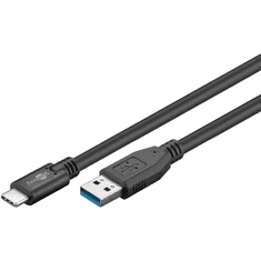 Goobay 73141 USB-A apa - USB-C apa 3.0 Adat és töltőkábel - Fekete (3m) (73141)