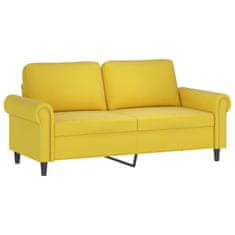Vidaxl 2 személyes sárga bársony kanapé díszpárnákkal 140 cm 3200951
