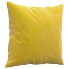Vidaxl 2 személyes sárga bársony kanapé díszpárnákkal 140 cm 3200951