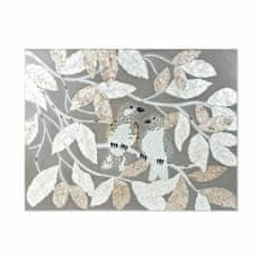 NEW DKD Home Decor Kristal Leaves fa MDF vászon (90 x 4 x 70 cm)