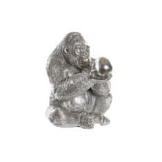 NEW DKD Home Decor Ezüst gyanta Gorilla figura (38,5 x 33 x 43,5 cm)