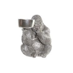 NEW DKD Home Decor Ezüst gyanta Gorilla figura (32 x 26,5 x 36 cm)