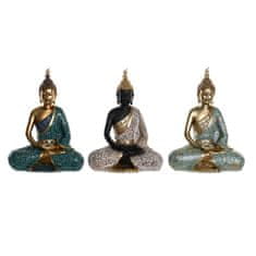 NEW DKD Lakberendezés Fekete Buddha Türkiz zöld keleti 20 x 11 x 27 cm (3 db)