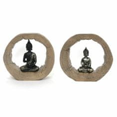 NEW DKD Home Decor Fekete natúr Buddha 20,5 x 6 x 18,5 cm (2 db)