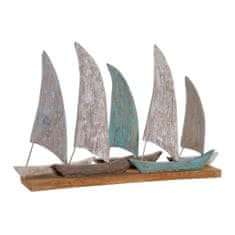 NEW DKD Lakberendezés Dekoratív figura Yacht Fém Mangófa Mediterrán (71 x 14 x 46 cm)