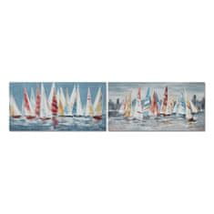 NEW DKD Lakberendezés Festmény 140 x 2,8 x 70 cm Yachts Mediterrán (2 db)