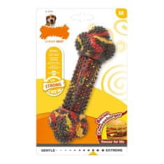 NEW Nylabone Strong Chew Bacon Chew rágójáték kutyáknak Sir Hamburger Gum méret M