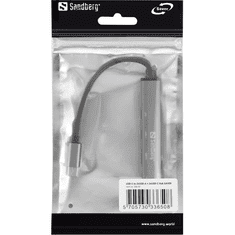 Sandberg 336-50 hálózati csatlakozó USB C-típus 5000 Mbit/s Szürke (336-50)