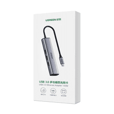 Ugreen 60600 dokkoló állomás és port replikátor Vezetékes Thunderbolt 3 Szürke (6957303866007)