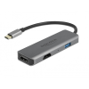 87780 USB-C - 2xHDMI/USB-A 4K dokkoló - Szürke (87780)