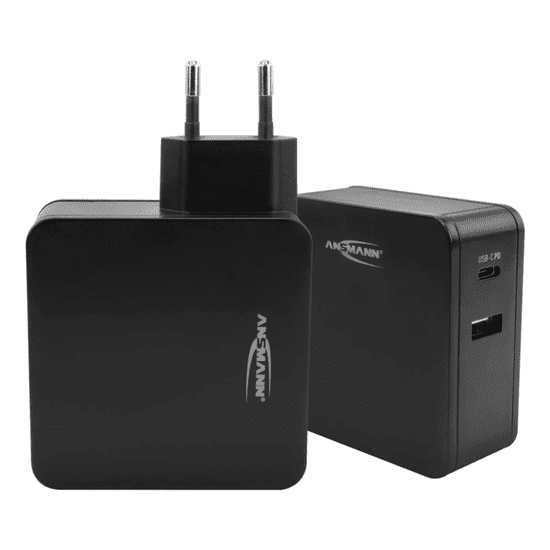 Ansmann 254PD USB-C / USB-A Hálózati töltő - Fekete (60W) (1001-0096)