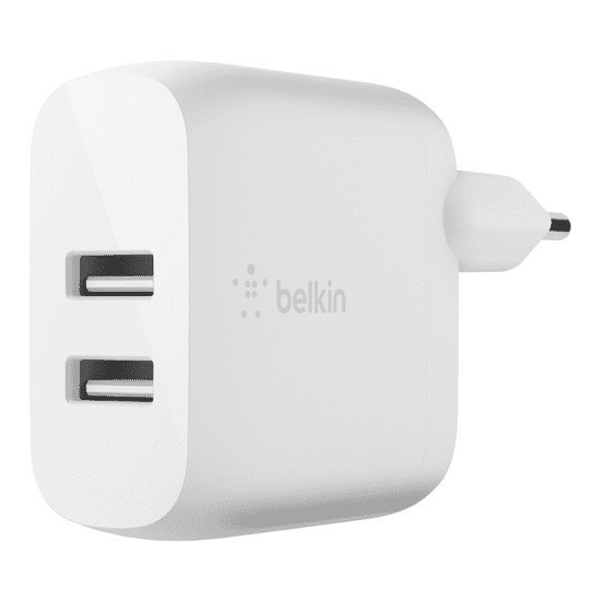 Belkin Hálózati 2xUSB-A töltő 24W Fehér (WCB002VFWH)