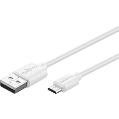 Goobay 43837 USB-A apa - Micro USB apa 2.0 Adat és töltőkábel - Fehér (1m) (43837)