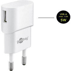 Goobay 45297 USB-A Hálózati töltő - Fehér (5V / 1A) (45297)