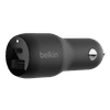 CCB004BTBK USB Type-C / USB-A Autós töltő - Fekete (37W) (CCB004BTBK)