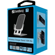 Sandberg 441-51 mobiltelefon töltő Okostelefon Szürke USB Vezeték nélkül tölthető Gyorstöltés Beltéri (441-51)