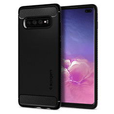 Spigen Rugged Armor Samsung Galaxy S10+ Szilikon Hátlap Tok - Matt fekete (606CS25765)