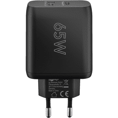 Goobay 65409 1x USB Type-C / 1x USB Type-A Hálózati töltő - Fekete (65W) (65409)