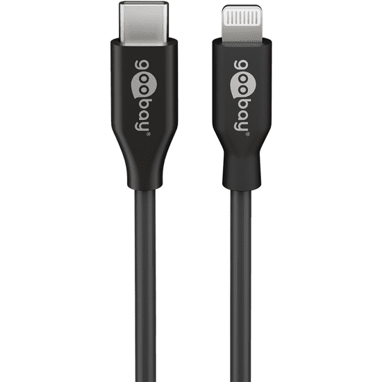 Goobay 39428 Lightning apa - USB-C apa 2.0 Adat és töltő kábel - Fekete (39428)
