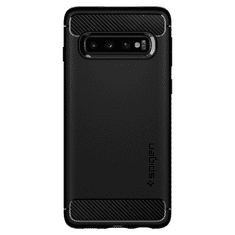 Spigen Rugged Armor Samsung Galaxy S10+ Szilikon Hátlap Tok - Matt fekete (606CS25765)