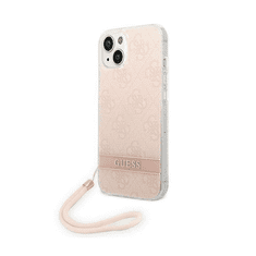 Guess 4G Print Cord iPhone 14 Plus Szilikon Tok - Rózsaszín (GUOHCP14MH4STP)