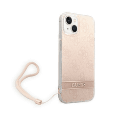 Guess 4G Print Cord iPhone 14 Plus Szilikon Tok - Rózsaszín (GUOHCP14MH4STP)