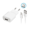 TC-01 USB-A Hálózati töltő + Lightning kábel - Fehér (5V / 1A) (GSM032677)