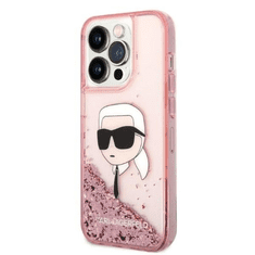 Karl Lagerfeld Glitter Karl Head Apple iPhone 14 Pro Tok - Rózsaszín/Mintás (KLHCP14LLNKHCP)