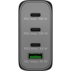 Goobay 65555 3x USB-C / USB-A Hálózati töltő - Fekete (100W) (65555)