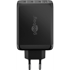 Goobay 65555 3x USB-C / USB-A Hálózati töltő - Fekete (100W) (65555)