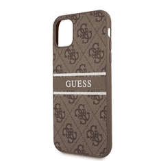 Guess 4G Printed Stripe Apple iPhone 11 Szilikon Tok - Barna/Mintás (GUHCN614GDBR)