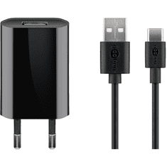 Goobay USB-C / USB-A Hálozati töltő készlet - Fekete (5W) (45293)