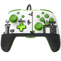 PDP REMATCH: Super Mario Retro Fekete, Zöld, Fehér USB Gamepad Analóg/digitális Nintendo Switch, Nintendo Switch OLED (500-134-RETRO)