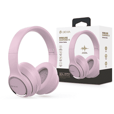 Devia Wireless Bluetooth sztereó fejhallgató beépített mikrofonnal - Kintone Series Wireless Headphones V2 - rózsaszín (ST383533)