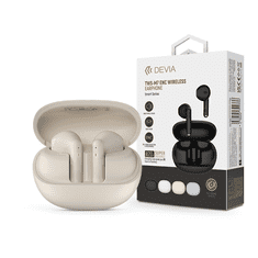 Devia TWS Bluetooth sztereó headset v5.3 + töltőtok - TWS-M7 ENC Wireless Earphone with Charging Case - bézs (ST399350)