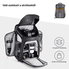 K&F Concept Alpha Backpack Fotós hátizsák 25L - Szürke (KF-13-105)
