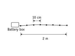 LAALU.cz LED drátek stříbrný TEPLÁ BÍLÁ 2 m s časovačem