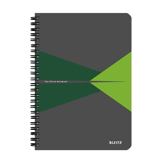 LEITZ Office 90 lapos A5 kockás spirálfüzet - Szürke -zöld (44980055)