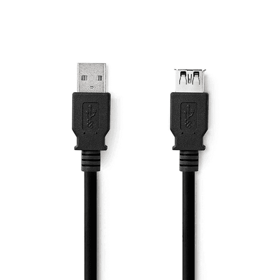 Nedis CCGL61010BK10 USB Type-A apa - USB Type-A anya 3.2 Gen 1 Hosszabbító kábel - Fekete (1m) (CCGL61010BK10)