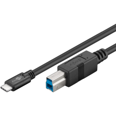 Goobay 67986 USB-C apa - USB-B apa 3.0 Adat és töltőkábel - Fekete (1m) (67986)