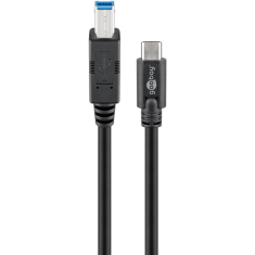 Goobay 67986 USB-C apa - USB-B apa 3.0 Adat és töltőkábel - Fekete (1m) (67986)