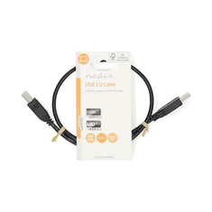 Nedis CCGL60100BK05 USB-A apa - USB-B apa 2.0 Nyomtató kábel - Fekete (0.5m) (CCGL60100BK05)