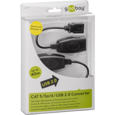 Goobay 93321 USB-A apa - USB-A anya 2.0 Hosszabbító kábel - Fekete (2m) (93321)