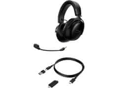 HP HyperX Cloud III/USB-C/Wire/USB/Wireless/Fekete