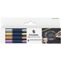 Schneider Paint-It 050 Metálfényű Kupakos rollertoll készlet - 0.4 mm / Többszínű (4 db) (ML05011501)