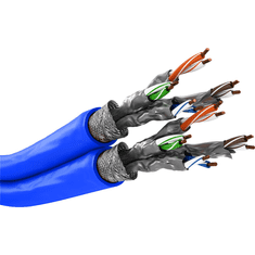 Goobay S/FTP CAT7a Duplex installációs kábel 100m - Kék (91896)