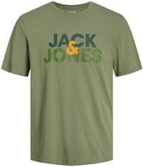 Jack&Jones Férfi szett - póló és rövidnadrág JACULA Standard Fit 12255000 Oil Green (Méret S)