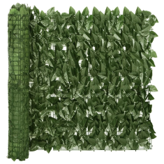 Vidaxl sötétzöld leveles erkélyparaván 500 x 75 cm (315485)